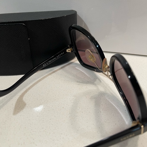 PRADA Butterfly Black & Gold Sunglasses (Gently worn). Excellent Condition. - Picture 3 of 5